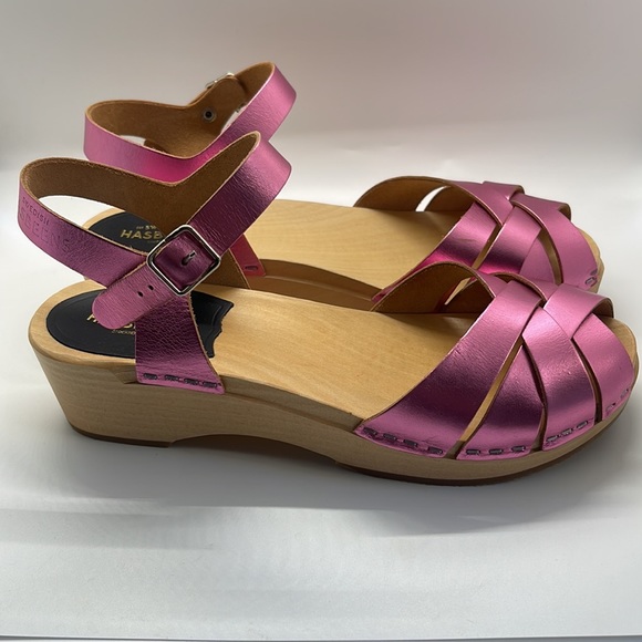 Swedish Hasbeens Magdalena pink metallic sandals - Picture 2 of 8